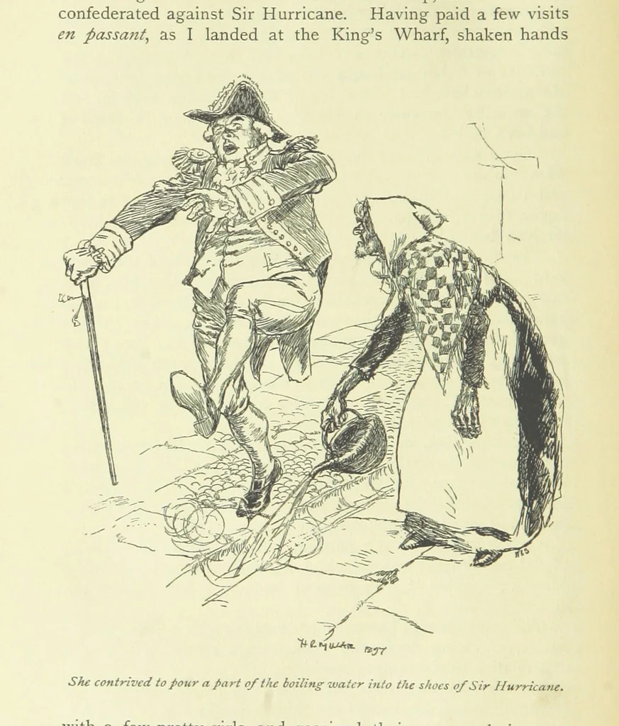 An illustration from Frank Mildmay ... Illustrated by H. R. Millar. With an introduction by David Hannay, 1897, leaf 354