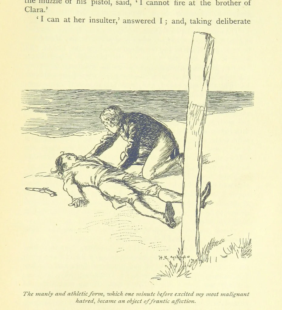 An illustration from Frank Mildmay ... Illustrated by H. R. Millar. With an introduction by David Hannay, 1897, leaf 403