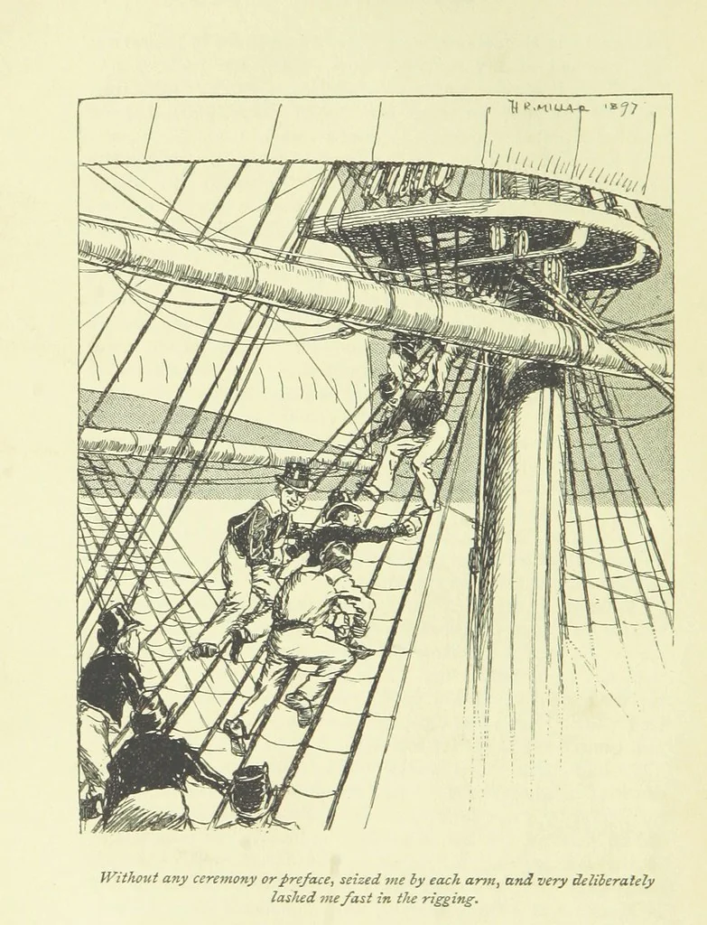 An illustration from Frank Mildmay ... Illustrated by H. R. Millar. With an introduction by David Hannay, 1897, leaf 60