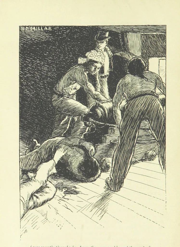 An illustration from Frank Mildmay ... Illustrated by H. R. Millar. With an introduction by David Hannay, 1897, leaf 70