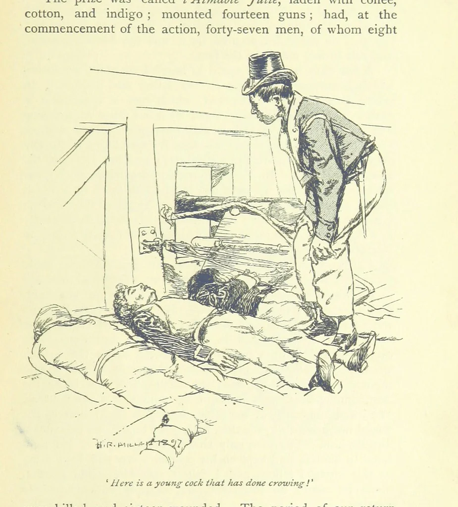 An illustration from Frank Mildmay ... Illustrated by H. R. Millar. With an introduction by David Hannay, 1897, leaf 93