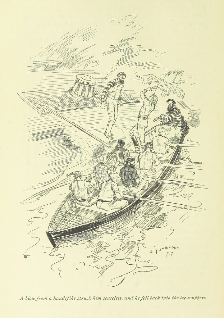 An illustration from Newton Forster ... With illustrations by E. J. Sullivan, and an introduction by David Hannay, 1897, leaf 152