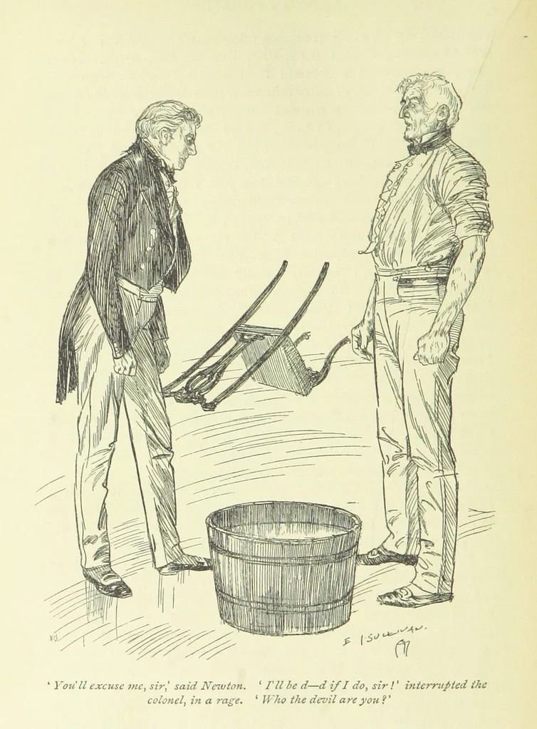 An illustration from Newton Forster ... With illustrations by E. J. Sullivan, and an introduction by David Hannay, 1897, leaf 306