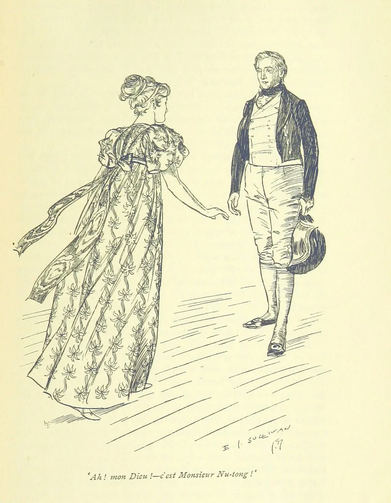 An illustration from Newton Forster ... With illustrations by E. J. Sullivan, and an introduction by David Hannay, 1897, leaf 385