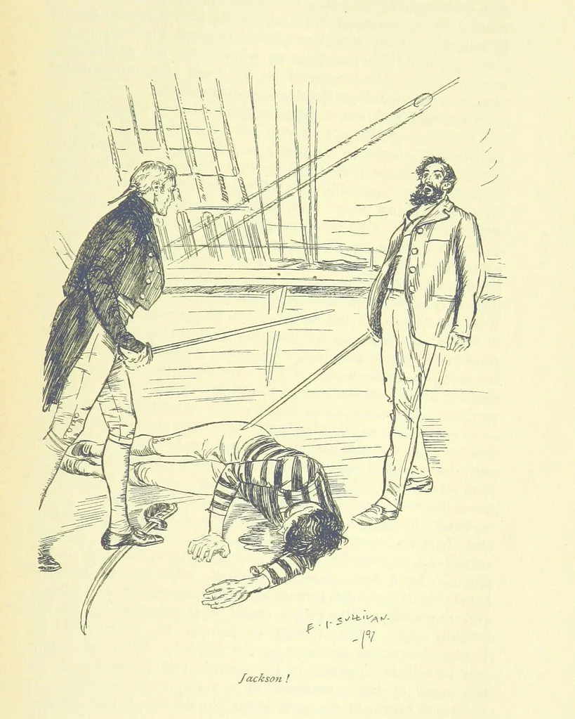 An illustration from Newton Forster ... With illustrations by E. J. Sullivan, and an introduction by David Hannay, 1897, leaf 393