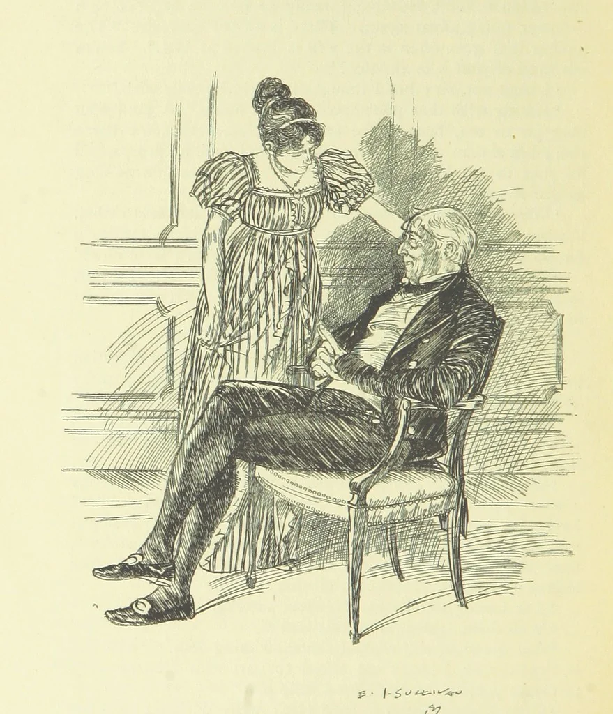 An illustration from Newton Forster ... With illustrations by E. J. Sullivan, and an introduction by David Hannay, 1897, leaf 420