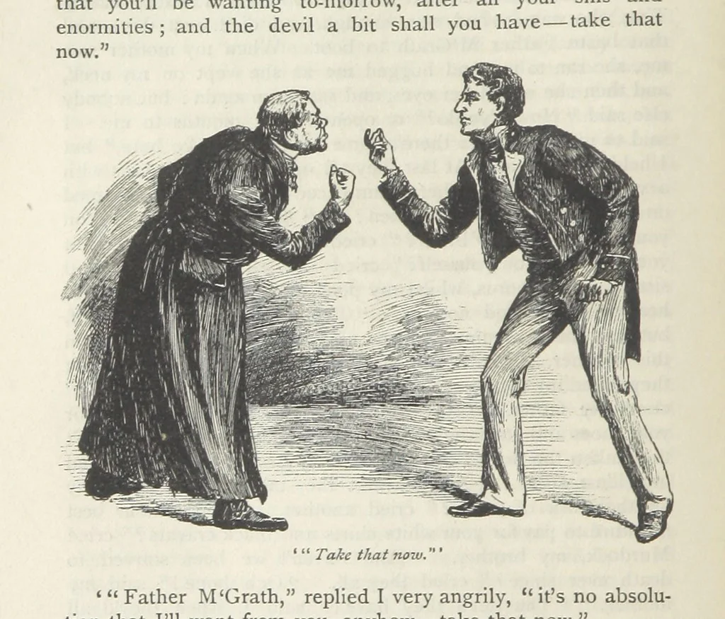 An illustration from Peter Simple ... Illustrated by J. A. Symington, with an introduction by D. Hannay, 1895, leaf 124