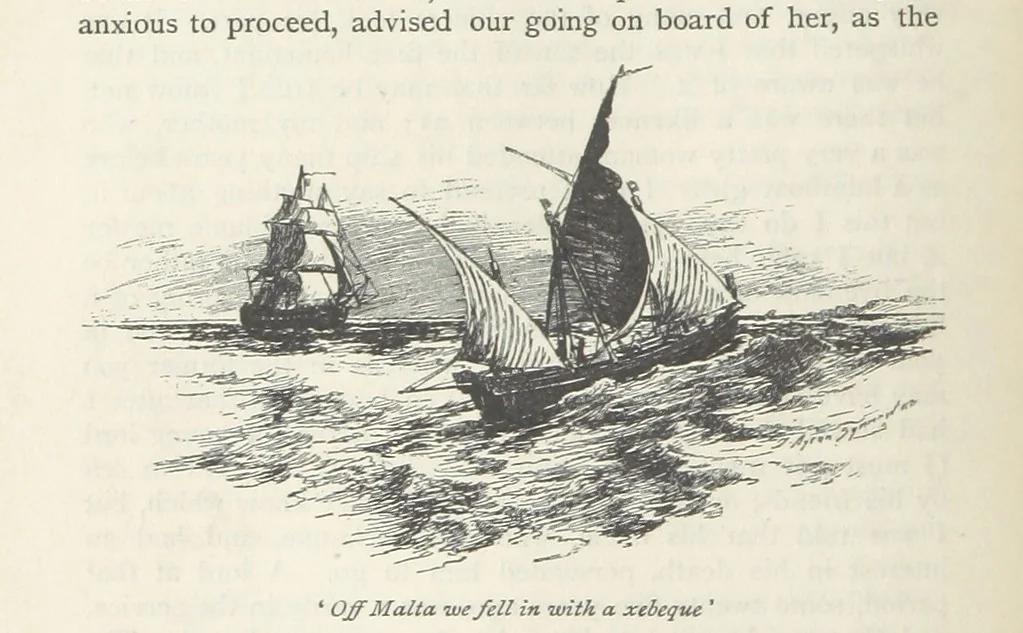 An illustration from Peter Simple ... Illustrated by J. A. Symington, with an introduction by D. Hannay, 1895, leaf 136