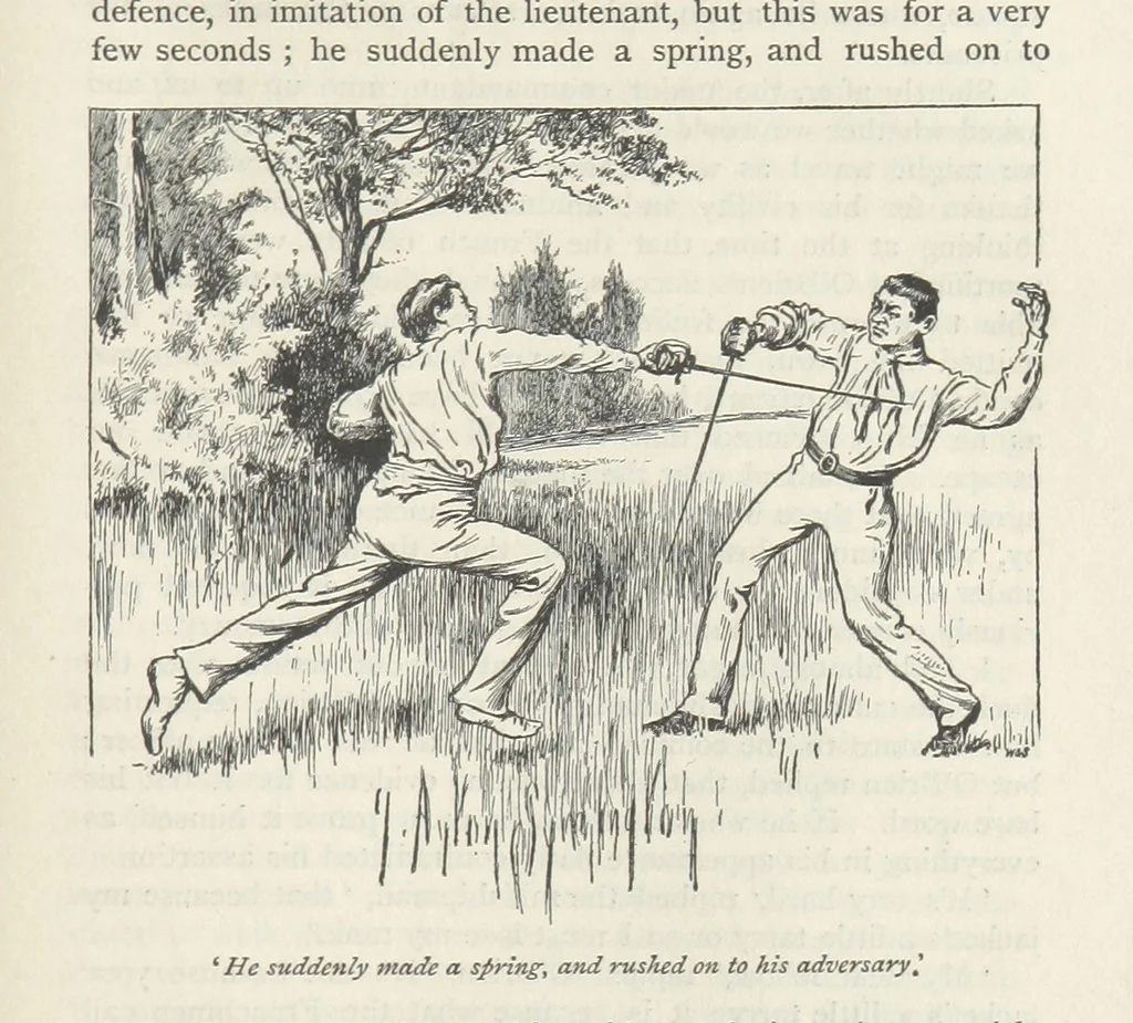 An illustration from Peter Simple ... Illustrated by J. A. Symington, with an introduction by D. Hannay, 1895, leaf 193