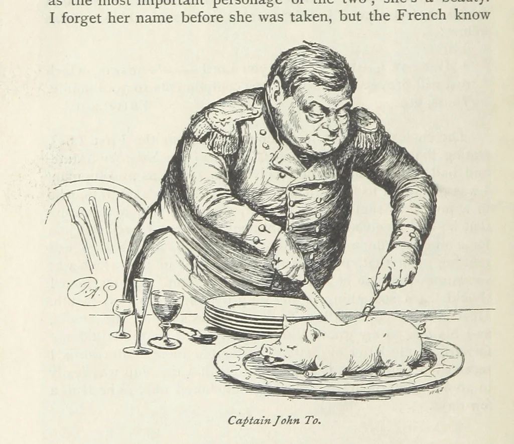 An illustration from Peter Simple ... Illustrated by J. A. Symington, with an introduction by D. Hannay, 1895, leaf 244
