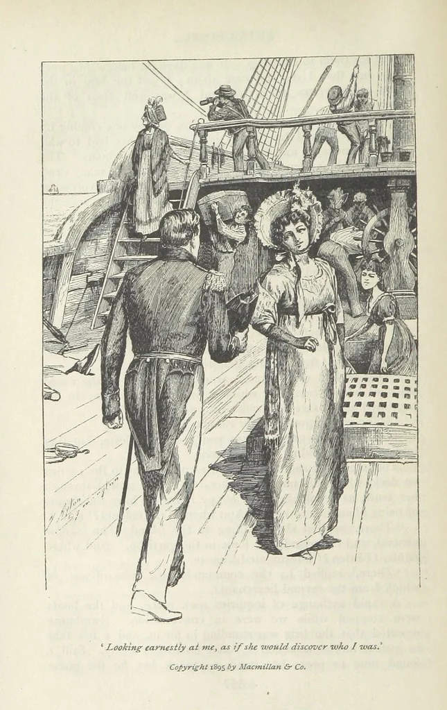 An illustration from Peter Simple ... Illustrated by J. A. Symington, with an introduction by D. Hannay, 1895, leaf 394
