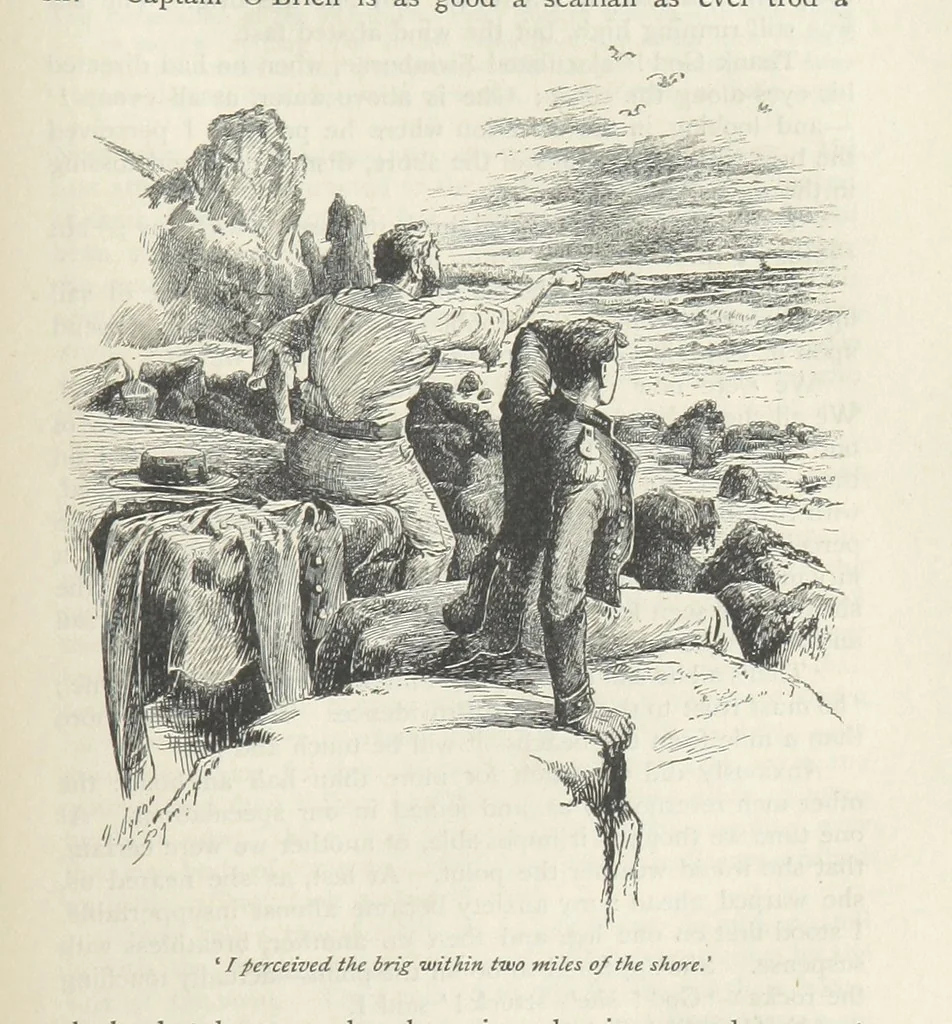 An illustration from Peter Simple ... Illustrated by J. A. Symington, with an introduction by D. Hannay, 1895, leaf 407