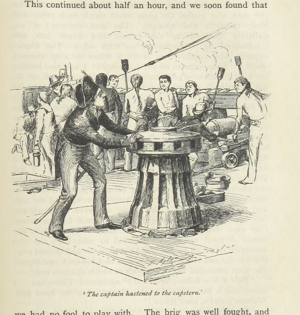 An illustration from Peter Simple ... Illustrated by J. A. Symington, with an introduction by D. Hannay, 1895, leaf 455
