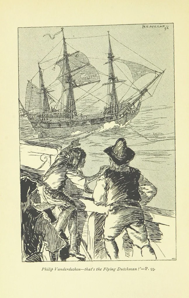 An illustration from The Phantom Ship ... Illustrated by H. R. Millar. With an introduction by D. Hannay, 1896, leaf 10