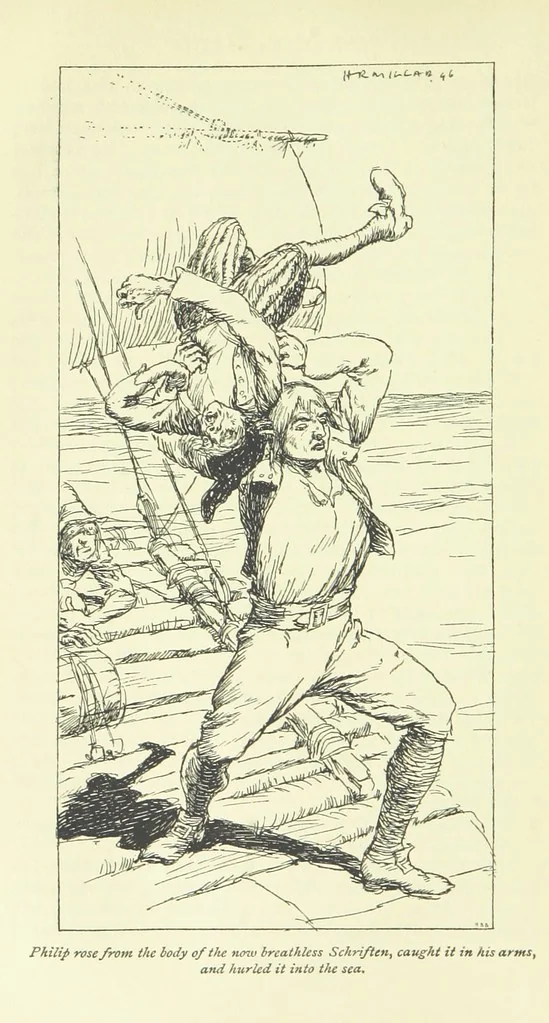 An illustration from The Phantom Ship ... Illustrated by H. R. Millar. With an introduction by D. Hannay, 1896, leaf 276