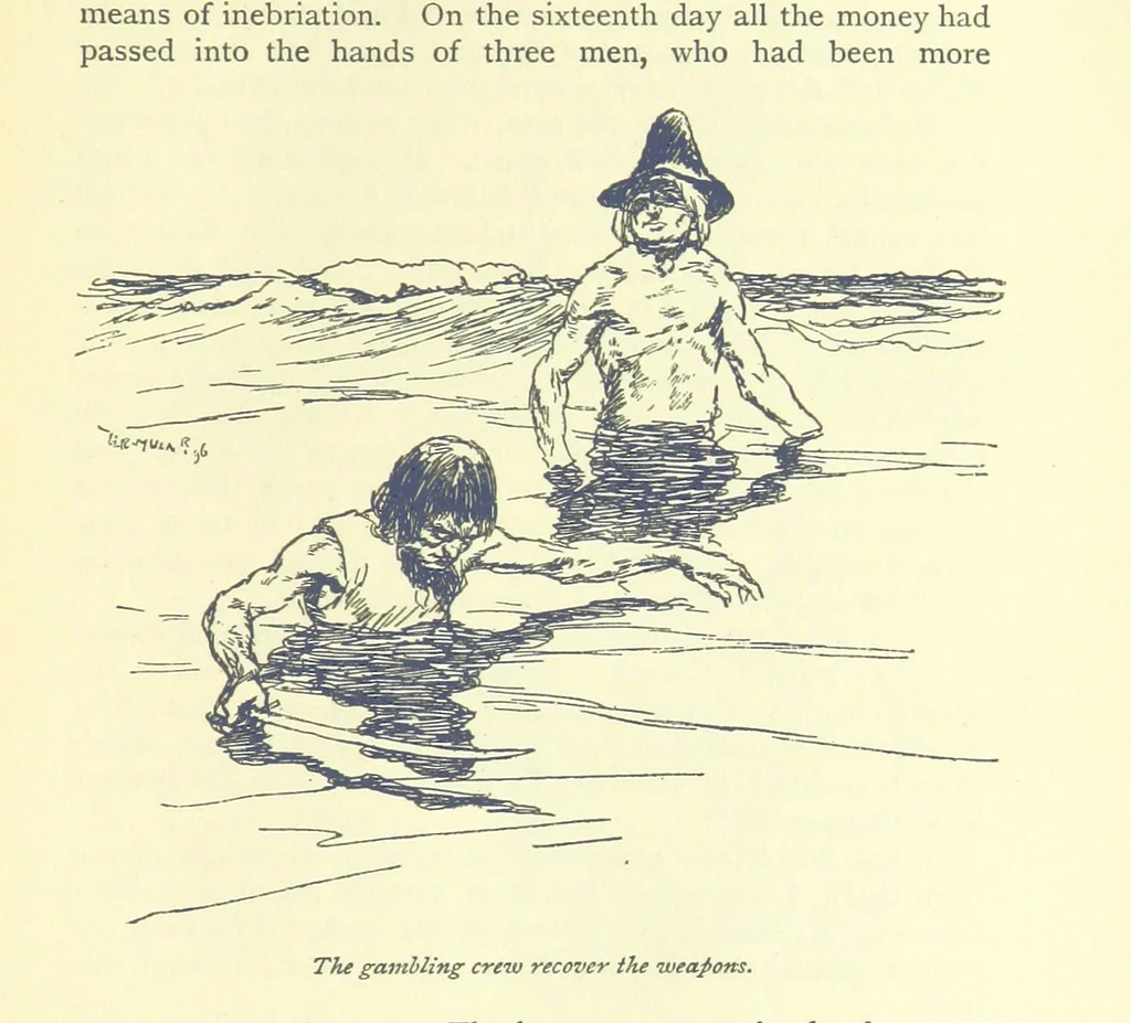 An illustration from The Phantom Ship ... Illustrated by H. R. Millar. With an introduction by D. Hannay, 1896, leaf 287