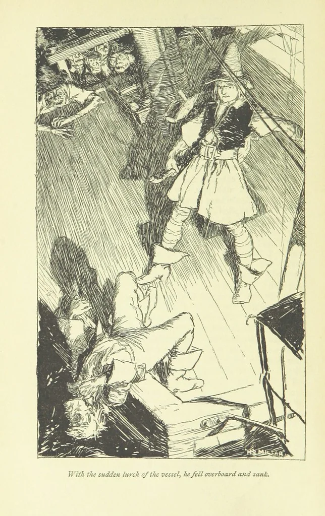 An illustration from The Phantom Ship ... Illustrated by H. R. Millar. With an introduction by D. Hannay, 1896, leaf 38