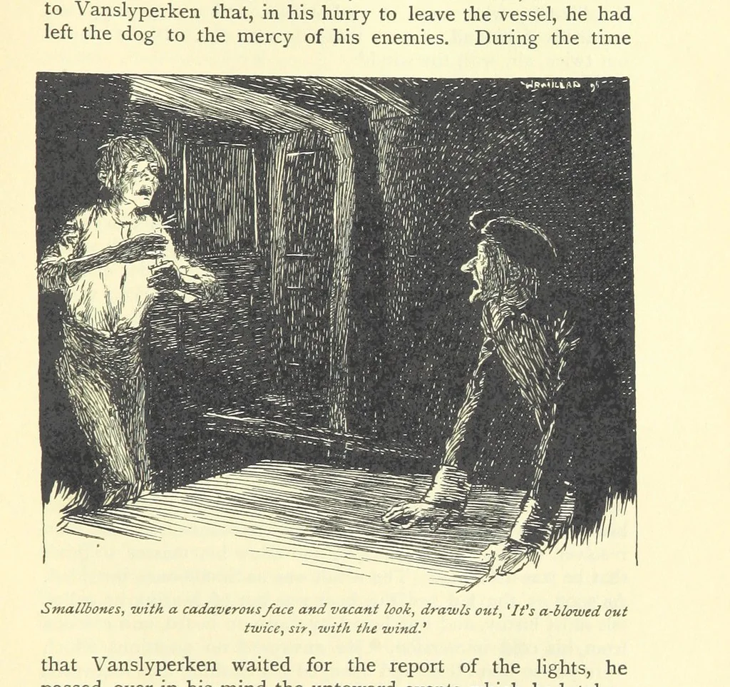 An illustration from Snarleyyow ... Illustrated by H. R. Millar. With an introduction by David Hannay, 1897, leaf 155