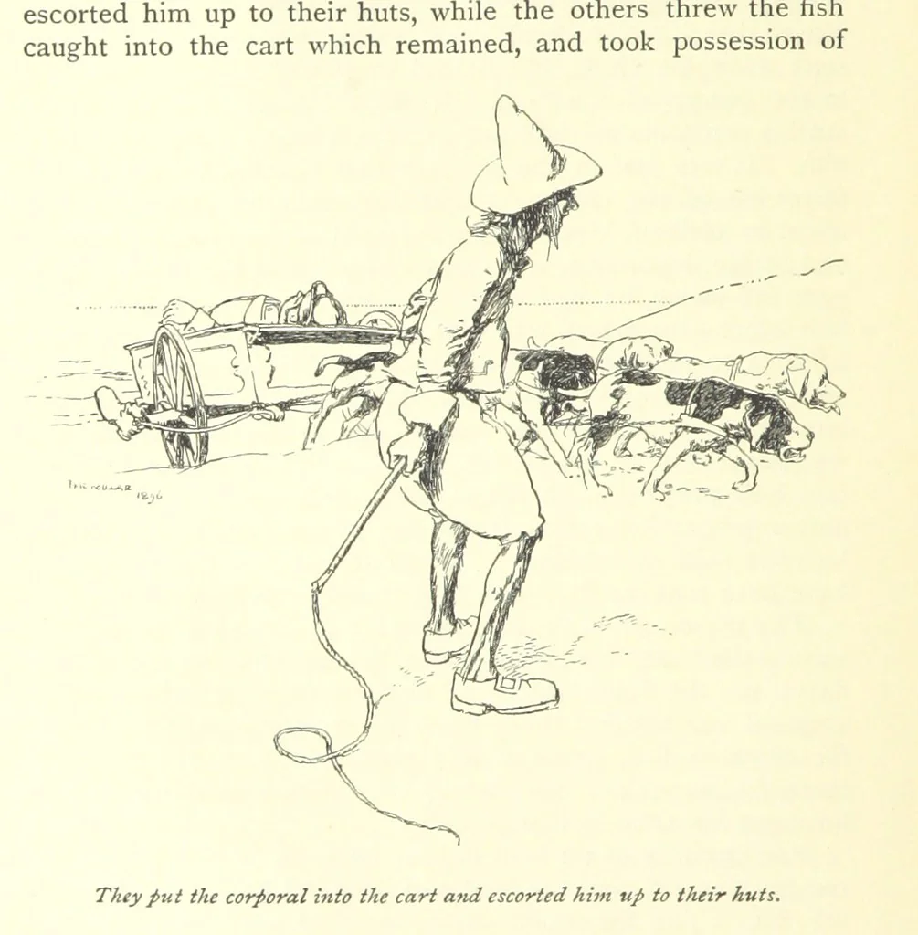 An illustration from Snarleyyow ... Illustrated by H. R. Millar. With an introduction by David Hannay, 1897, leaf 174