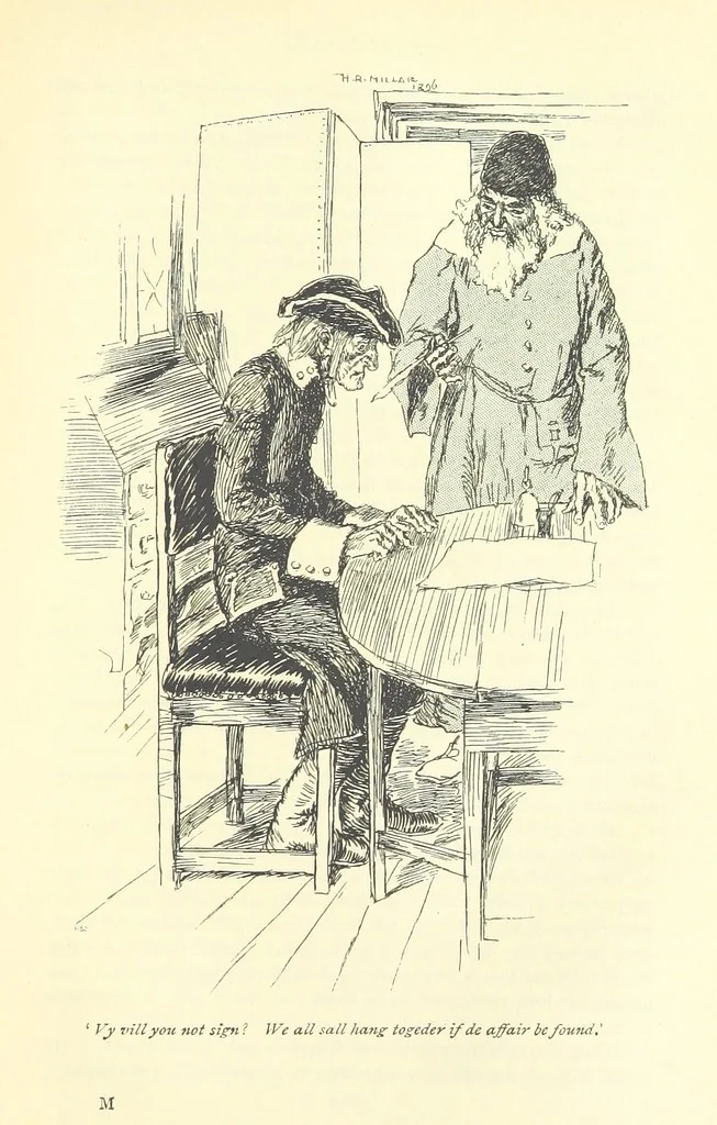 An illustration from Snarleyyow ... Illustrated by H. R. Millar. With an introduction by David Hannay, 1897, leaf 195