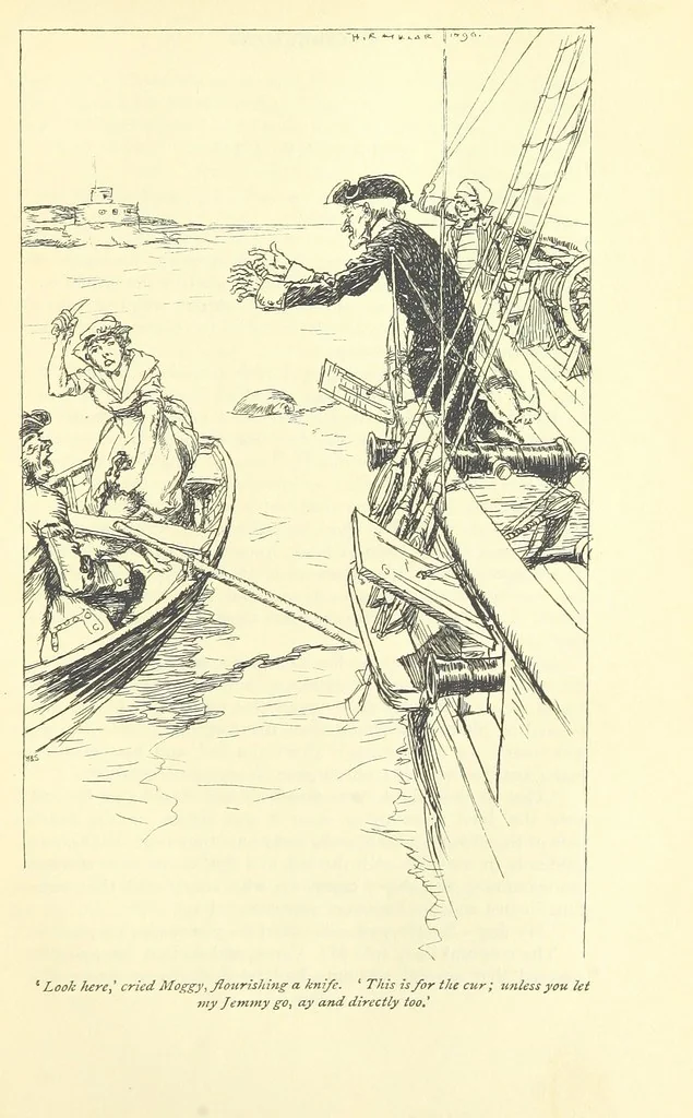 An illustration from Snarleyyow ... Illustrated by H. R. Millar. With an introduction by David Hannay, 1897, leaf 209