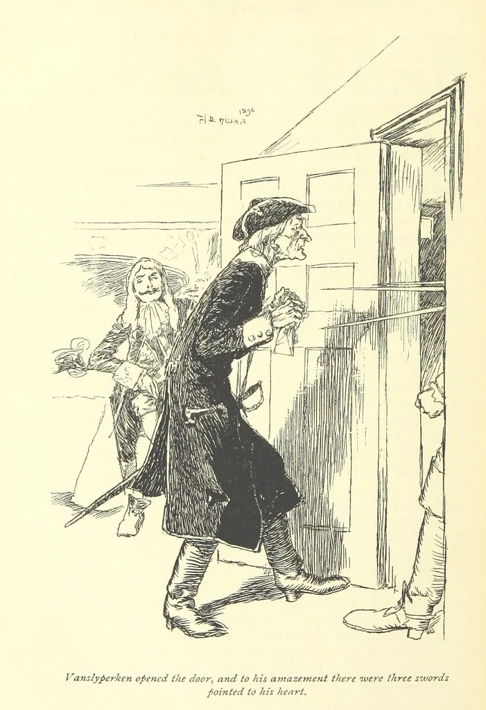 An illustration from Snarleyyow ... Illustrated by H. R. Millar. With an introduction by David Hannay, 1897, leaf 214
