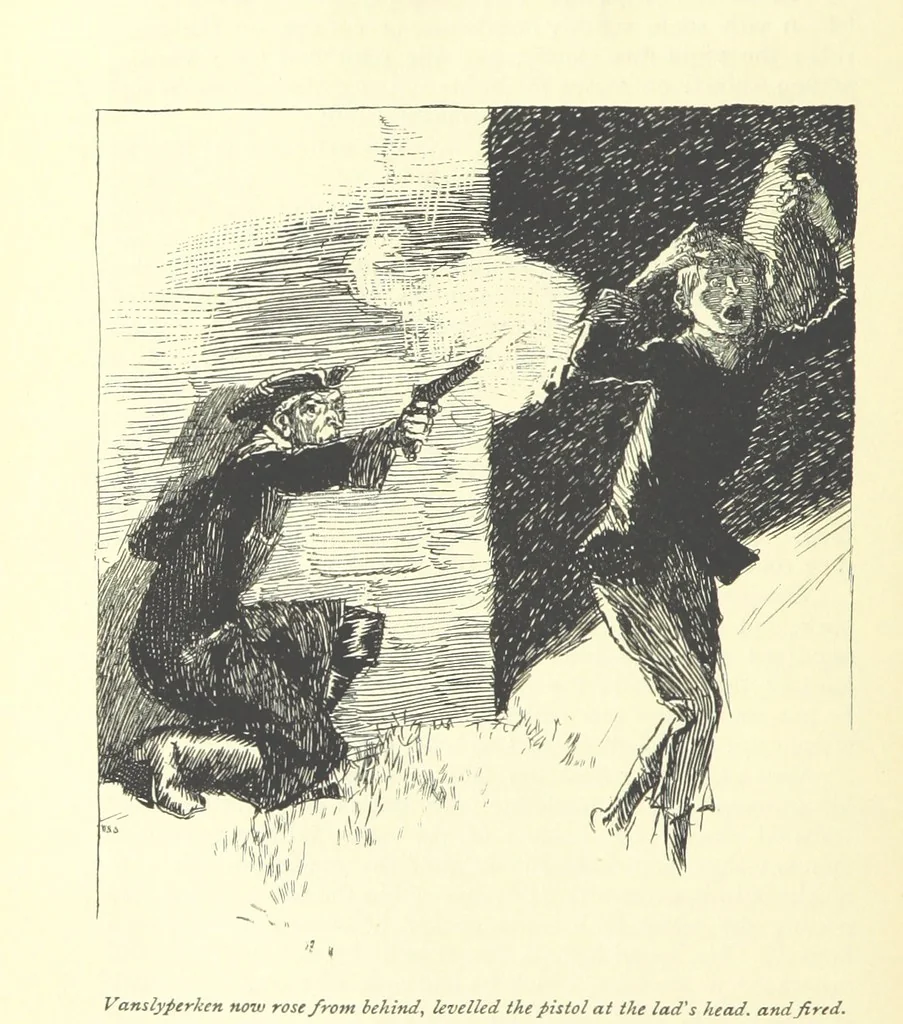 An illustration from Snarleyyow ... Illustrated by H. R. Millar. With an introduction by David Hannay, 1897, leaf 220