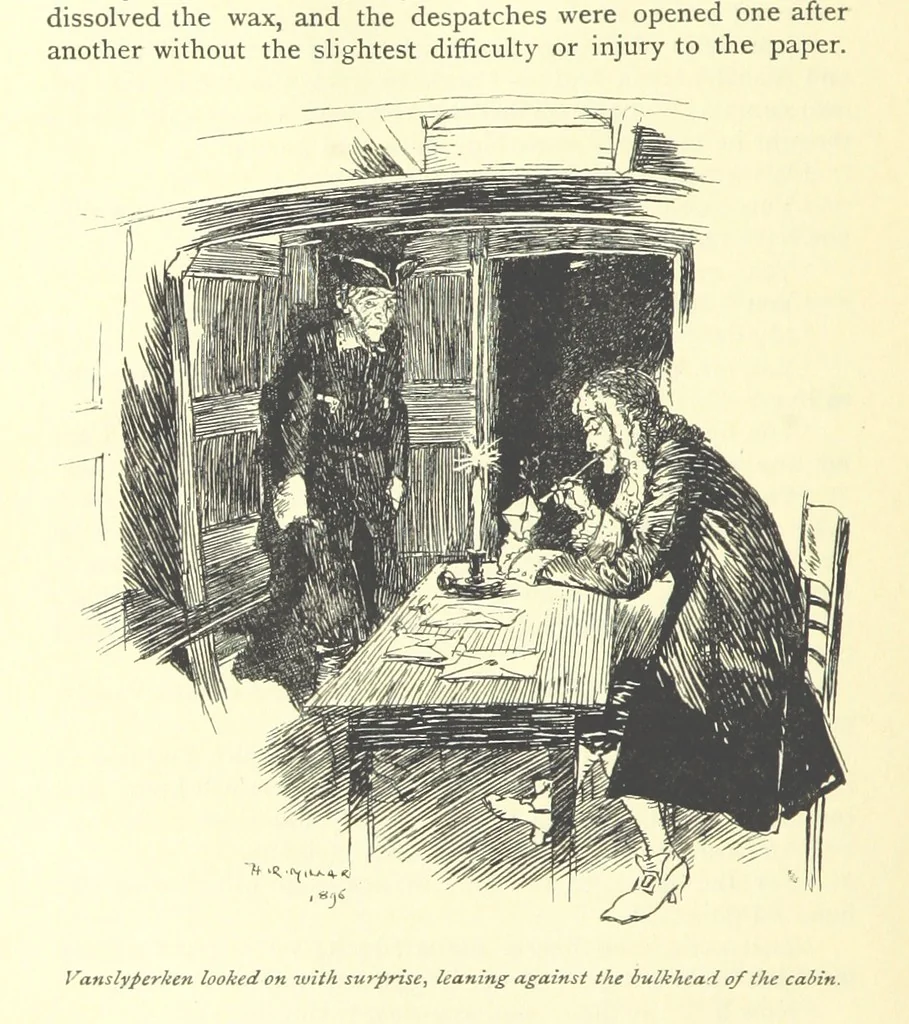 An illustration from Snarleyyow ... Illustrated by H. R. Millar. With an introduction by David Hannay, 1897, leaf 226