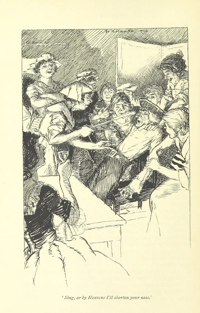 An illustration from Snarleyyow ... Illustrated by H. R. Millar. With an introduction by David Hannay, 1897, leaf 262