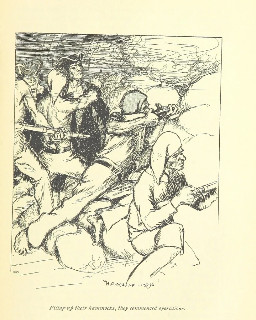 An illustration from Snarleyyow ... Illustrated by H. R. Millar. With an introduction by David Hannay, 1897, leaf 387