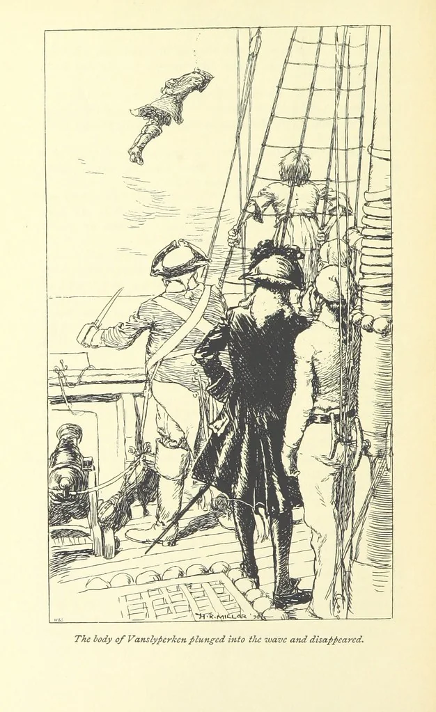 An illustration from Snarleyyow ... Illustrated by H. R. Millar. With an introduction by David Hannay, 1897, leaf 430