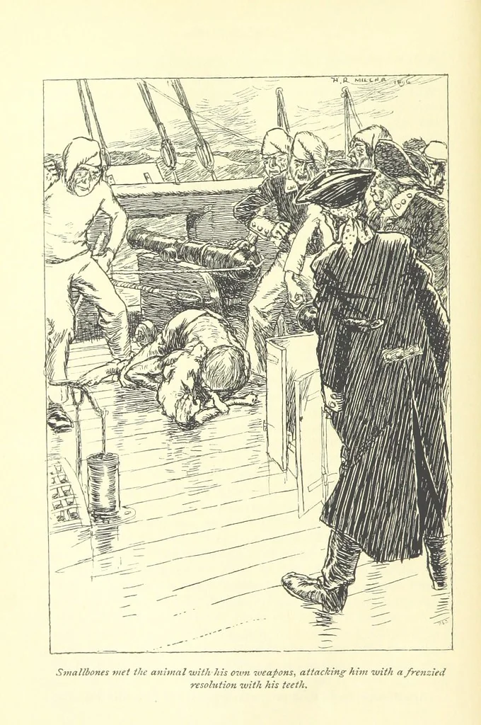 An illustration from Snarleyyow ... Illustrated by H. R. Millar. With an introduction by David Hannay, 1897, leaf 52