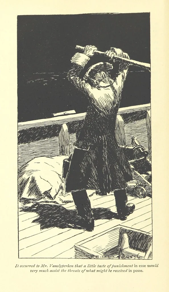 An illustration from Snarleyyow ... Illustrated by H. R. Millar. With an introduction by David Hannay, 1897, leaf 62