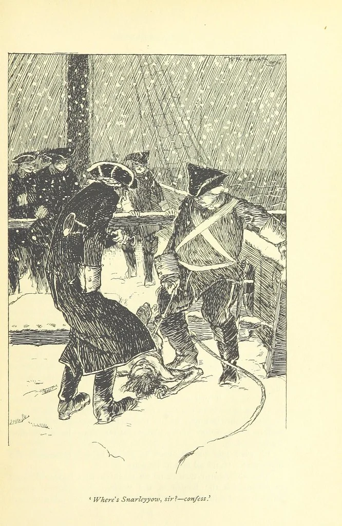 An illustration from Snarleyyow ... Illustrated by H. R. Millar. With an introduction by David Hannay, 1897, leaf 95