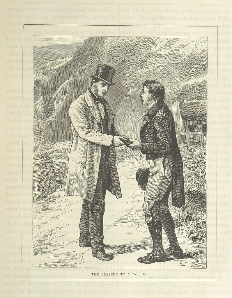 An illustration from Stories of Irish Life ... With illustrations, etc, 1878, leaf 97