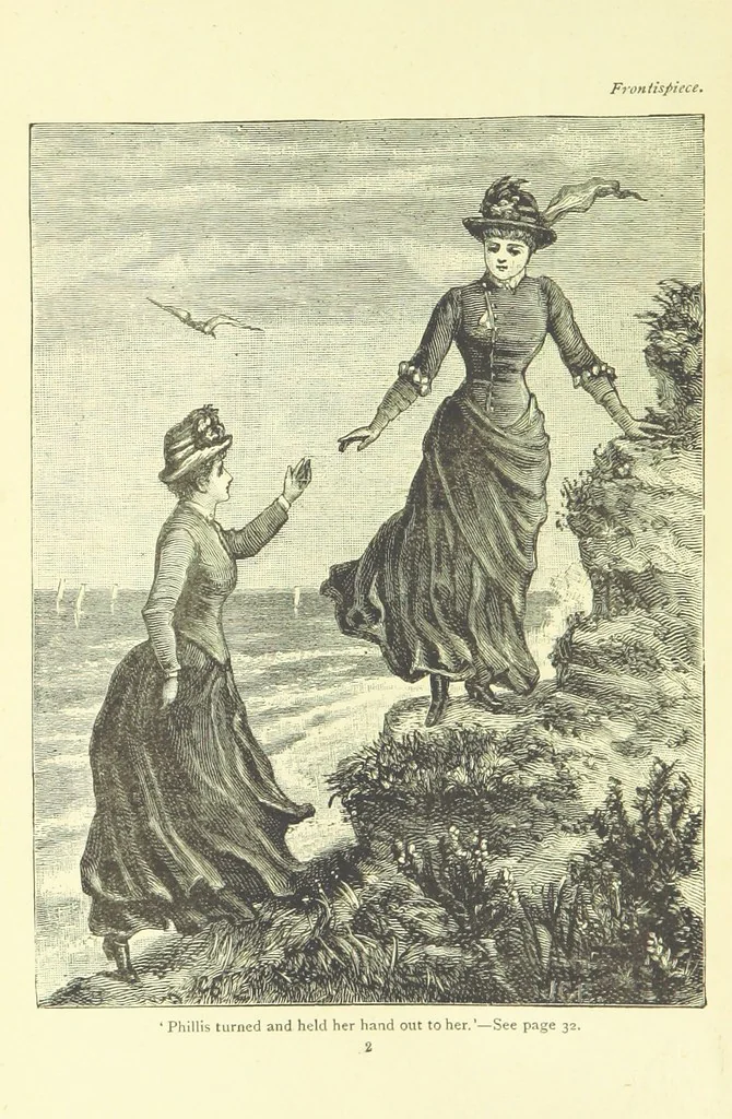 An illustration from Guide, Philosopher, and Friend. [A novel, 1884, leaf 6