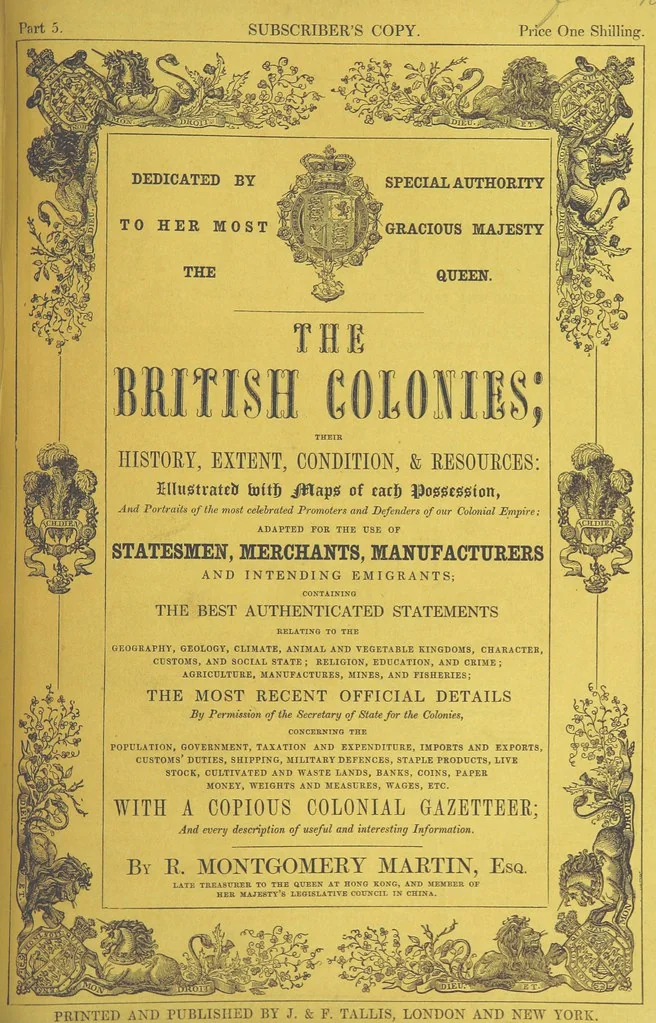 An illustration from The British Colonies; their history, extent, condition, and resources, 1851, leaf 193