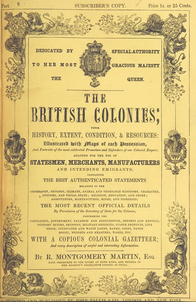 An illustration from The British Colonies; their history, extent, condition, and resources, 1851, leaf 309