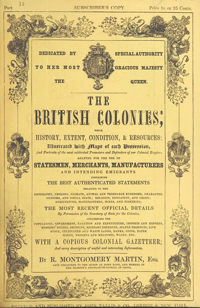 An illustration from The British Colonies; their history, extent, condition, and resources, 1851, leaf 579