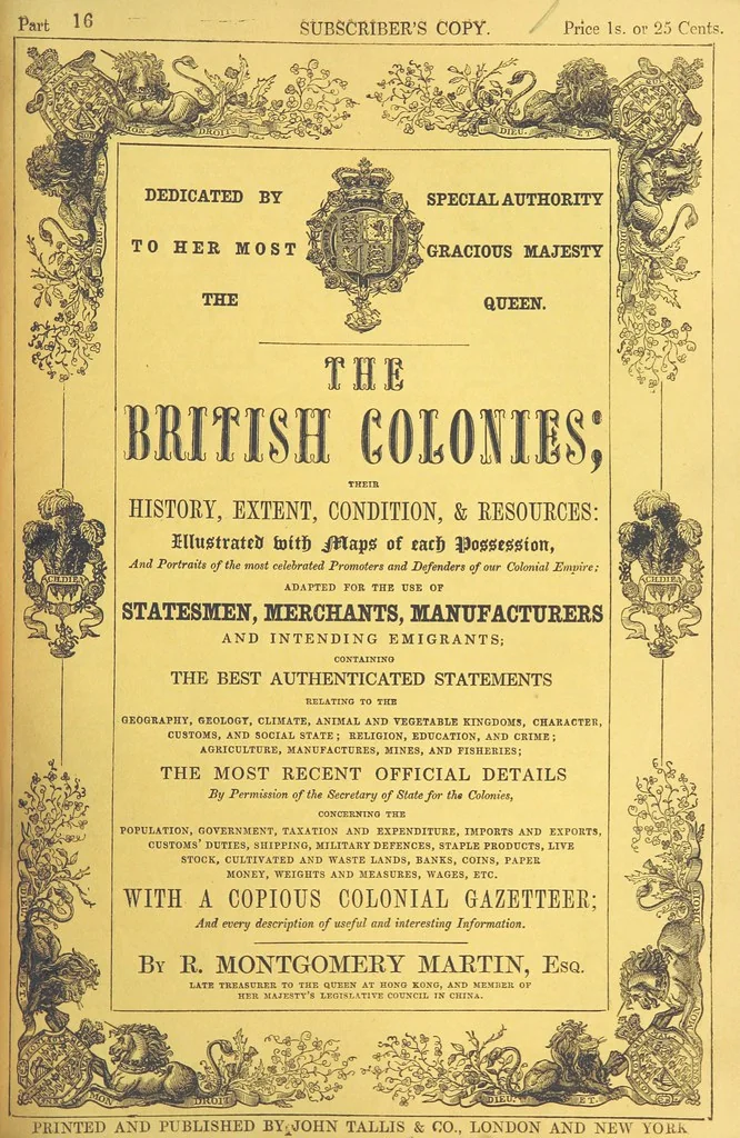 An illustration from The British Colonies; their history, extent, condition, and resources, 1851, leaf 615