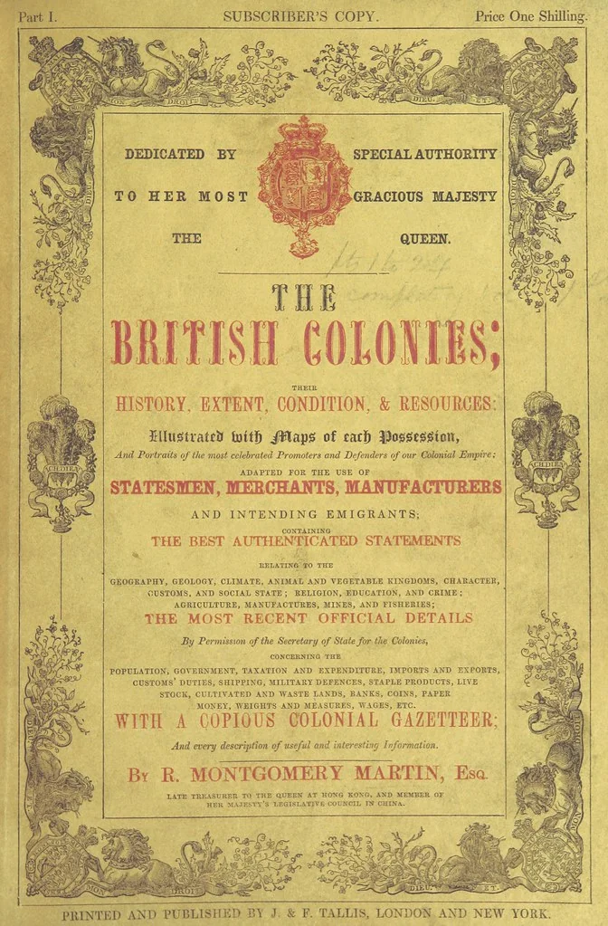 An illustration from The British Colonies; their history, extent, condition, and resources, 1851, leaf 9