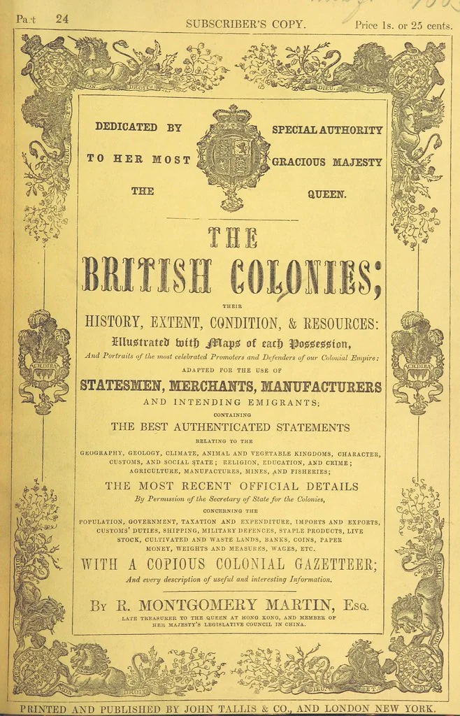 An illustration from The British Colonies; their history, extent, condition, and resources, 1851, leaf 911