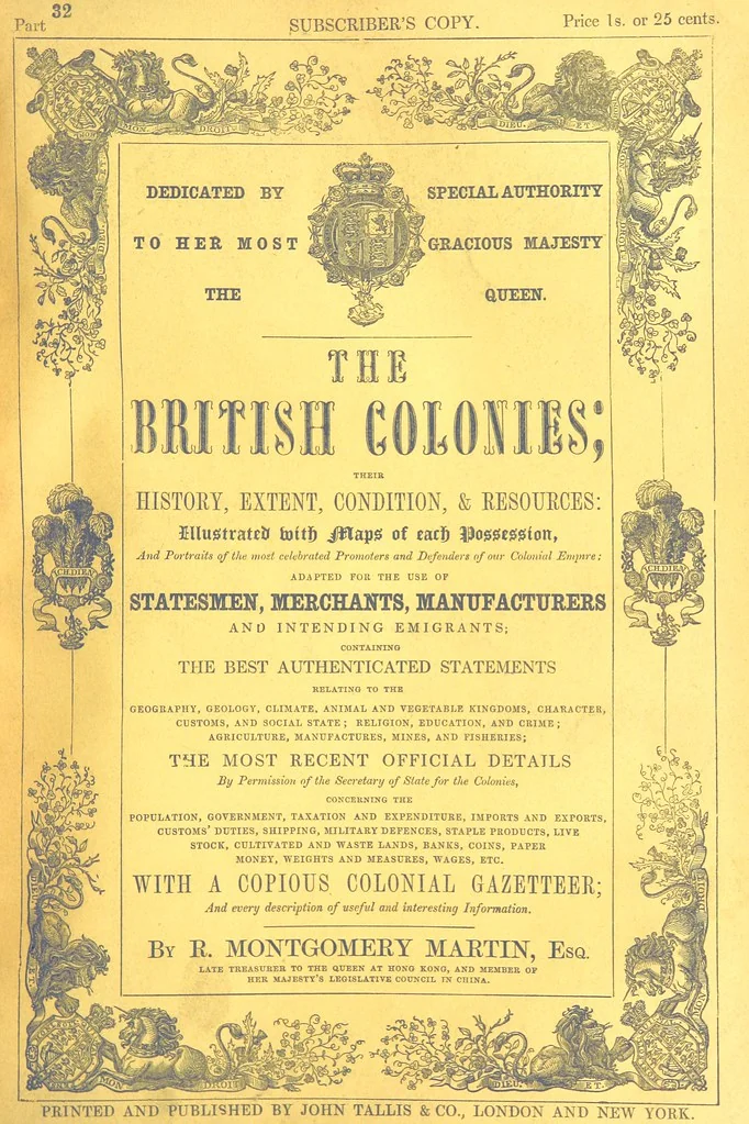 An illustration from The British Colonies; their history, extent, condition, and resources, 1851, leaf 281