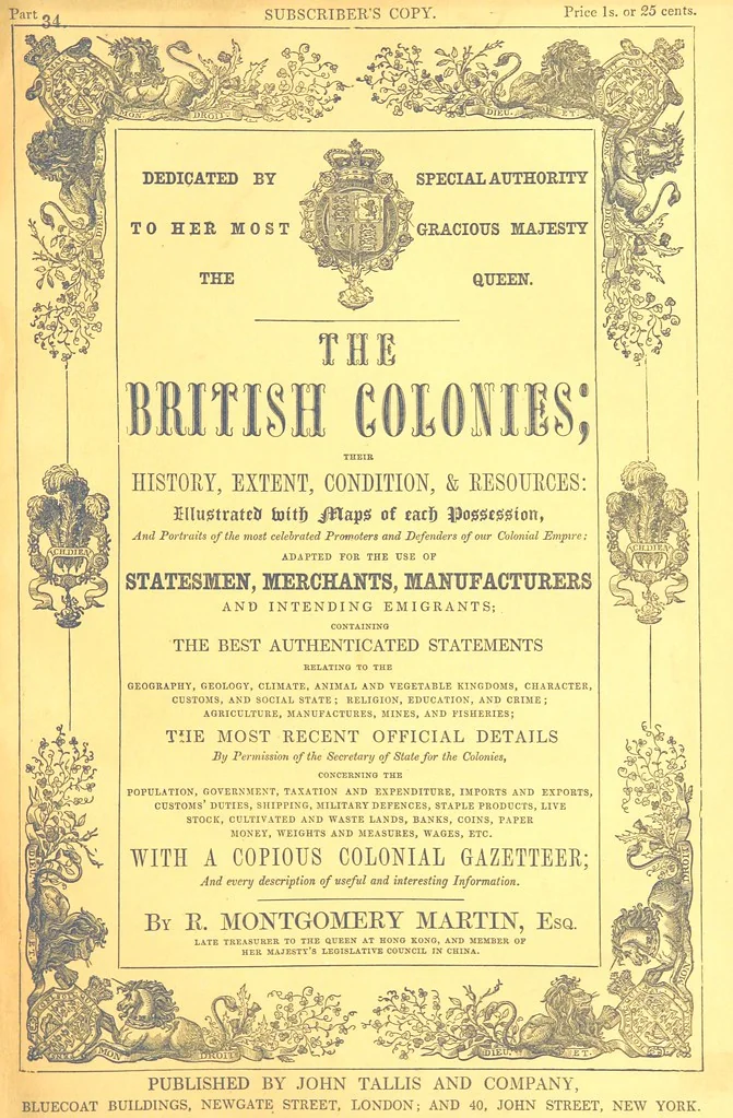An illustration from The British Colonies; their history, extent, condition, and resources, 1851, leaf 353