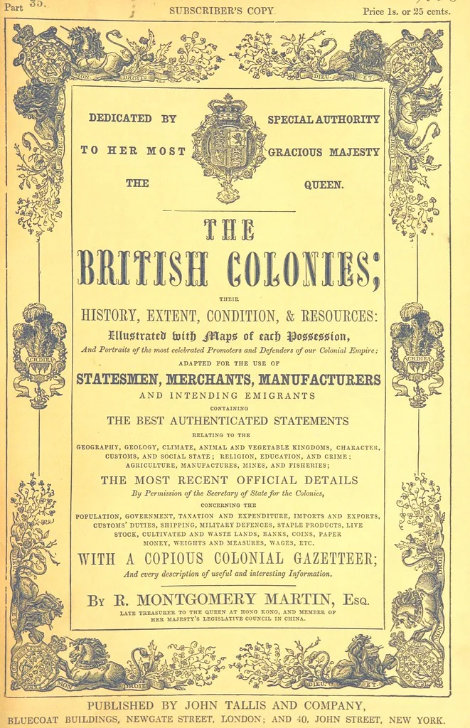 An illustration from The British Colonies; their history, extent, condition, and resources, 1851, leaf 389