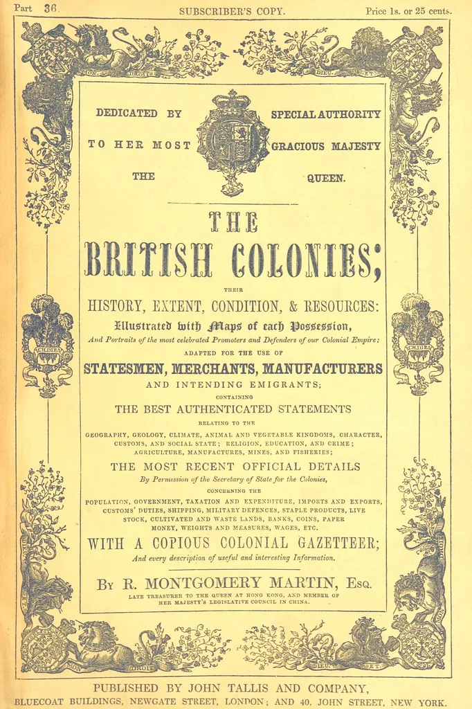 An illustration from The British Colonies; their history, extent, condition, and resources, 1851, leaf 425