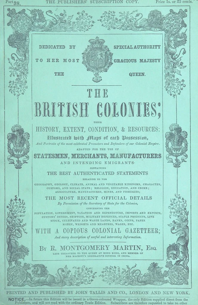An illustration from The British Colonies; their history, extent, condition, and resources, 1851, leaf 525