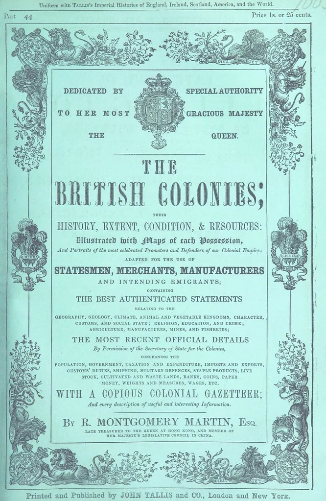 An illustration from The British Colonies; their history, extent, condition, and resources, 1851, leaf 783