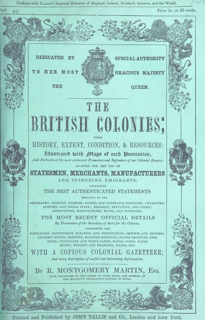 An illustration from The British Colonies; their history, extent, condition, and resources, 1851, leaf 855