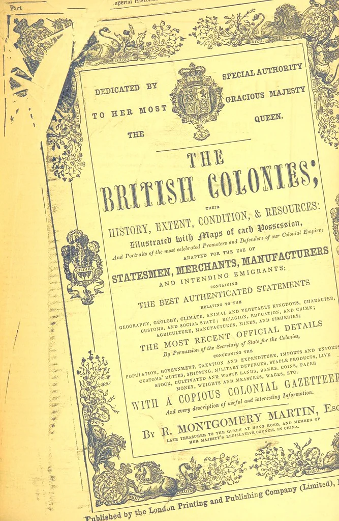 An illustration from The British Colonies; their history, extent, condition, and resources, 1851, leaf 1083